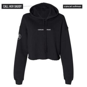 Bella + Canvas. 'Call Her Daddy.' Black Cropped Hoodie. Size Small.